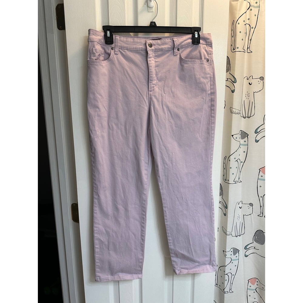 Gloria Vanderbilt Amanda 2.0 Slim Leg Lavender Purple Pants Womens 14